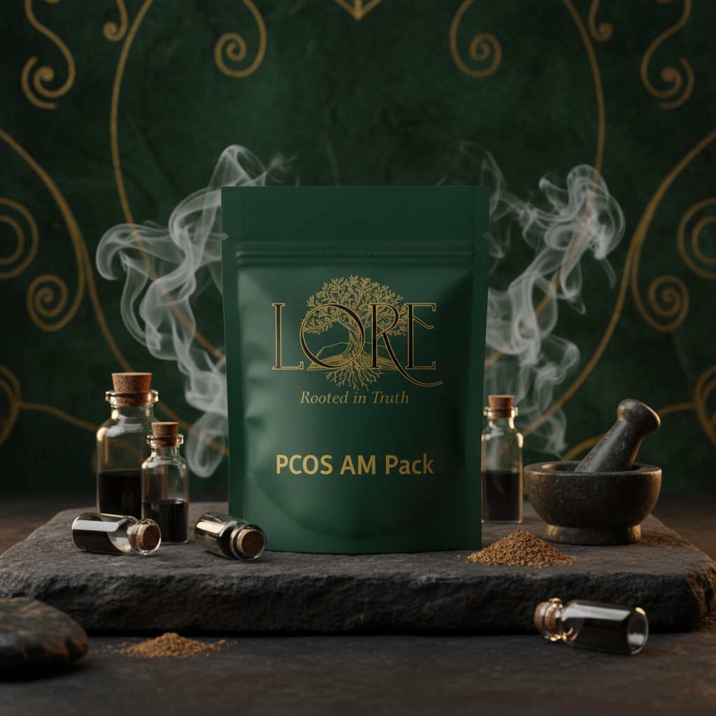Lore PCOS Morning Pack dietary supplements for hormone balance and insulin support, 30-day AM formula